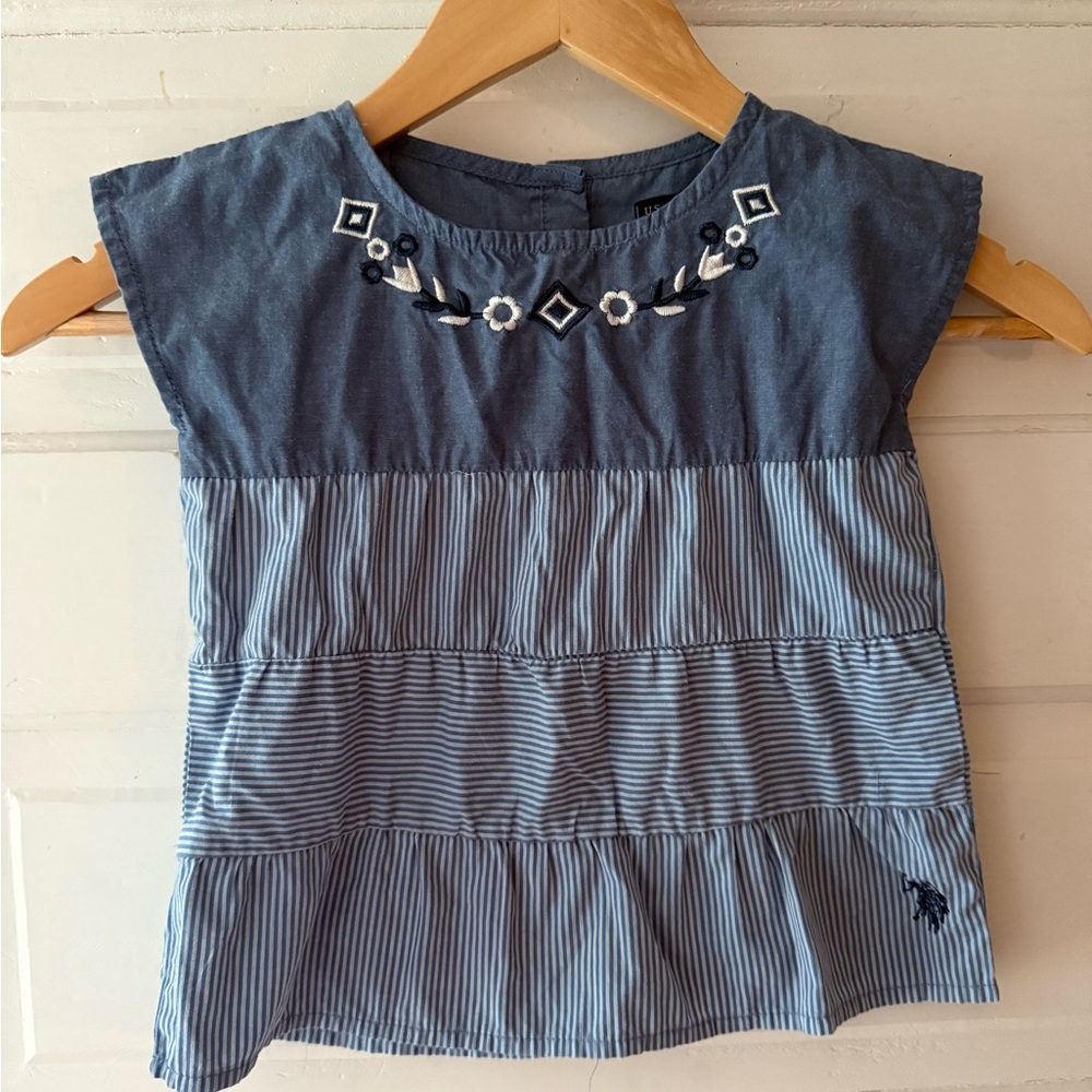 U.S. Polo Assn. Blue Blouse Sleeveless Casual